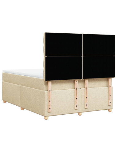 Giroletto a Molle con Materasso Crema 140x19 cm in Tessuto
