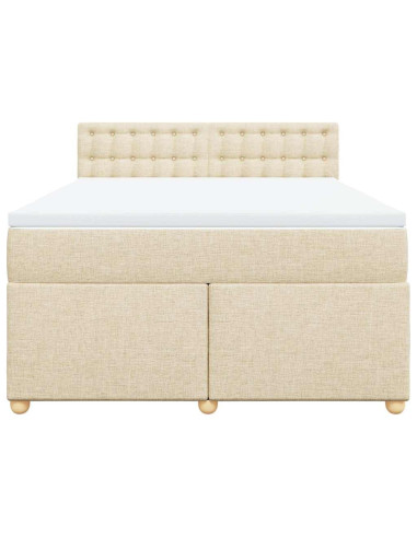 Giroletto a Molle con Materasso Crema 140x19 cm in Tessuto