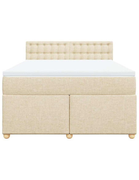 Giroletto a Molle con Materasso Crema 140x19 cm in Tessuto