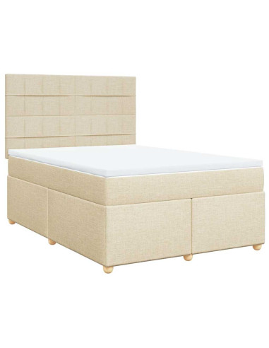 Giroletto a Molle con Materasso Crema 140x19 cm in Tessuto