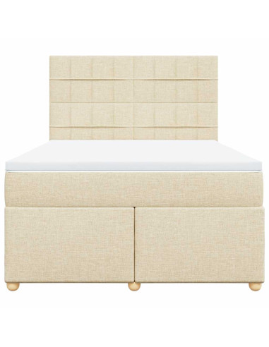 Giroletto a Molle con Materasso Crema 140x19 cm in Tessuto