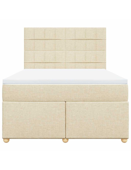 Giroletto a Molle con Materasso Crema 140x19 cm in Tessuto
