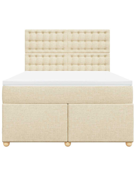 Giroletto a Molle con Materasso Crema 140x19 cm in Tessuto