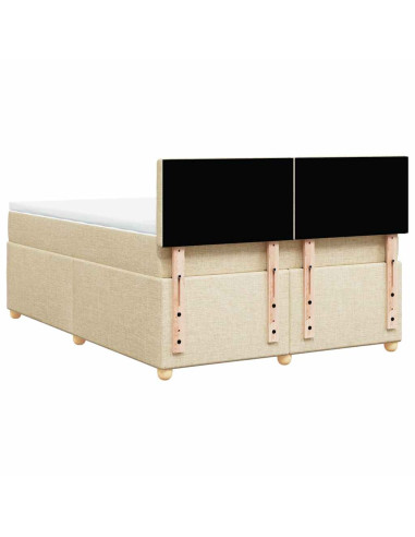 Giroletto a Molle con Materasso Crema 140x19 cm in Tessuto