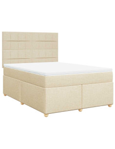 Giroletto a Molle con Materasso Crema 140x19 cm in Tessuto 2