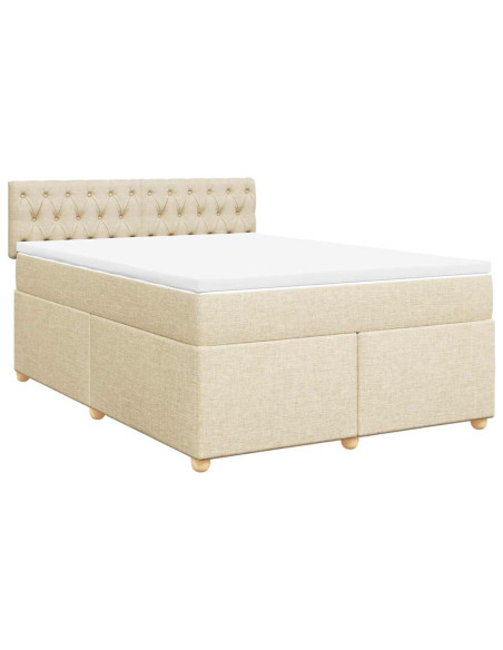Giroletto a Molle con Materasso Crema 140x19 cm in Tessuto
