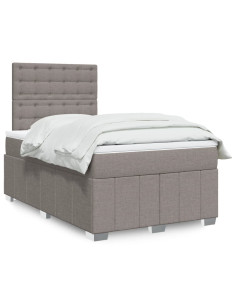 Giroletto a Molle con Materasso Tortora 120x200 cm in Tessuto