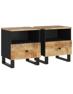 Comodini 2pz in Legno Massello di Mango e Legno Multistrato 2