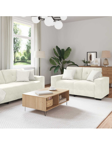 Set di divani 3 pcs Crema 221 x 80 x 80 cm Velluto