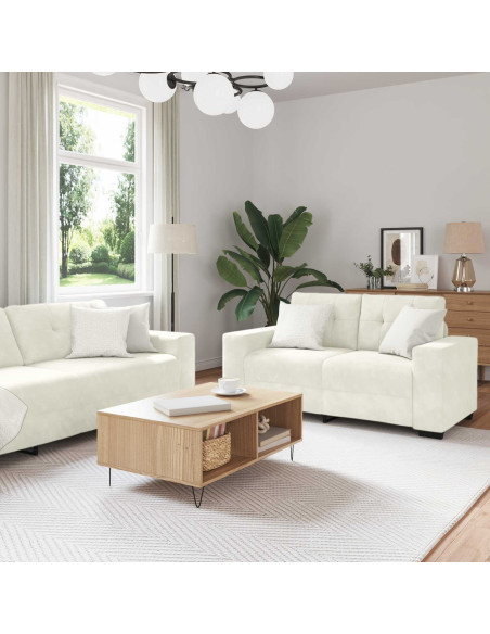 Set di divani 3 pcs Crema 221 x 80 x 80 cm Velluto