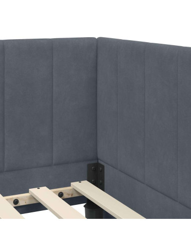 Struttura Letto Angolare con Materasso 2 pcs Grigio Velluto