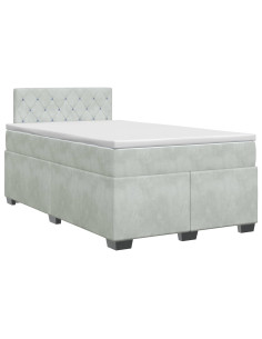 Letto box spring con materasso Grigio Chiaro 120 x 200 cm