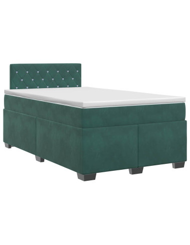 Letto box spring con materasso Verde Scuro 120 x 200 cm Velluto