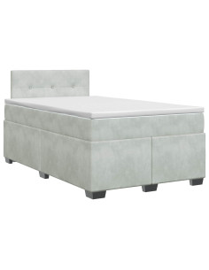 Letto box spring con materasso Grigio Chiaro 120 x 200 cm
