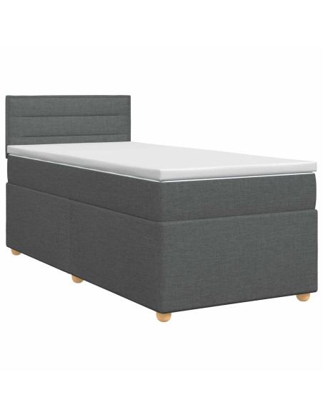 Letto box spring con materasso Grigio Scuro 90 x 200 cm Tessuto
