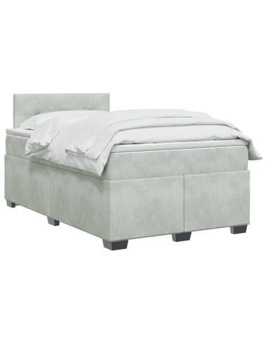 Letto box spring con materasso Grigio Chiaro 120 x 200 cm