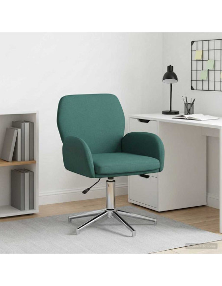 Sedia da scrivania girevole 54 x 58 x 90 cm Verde Scuro Tessuto