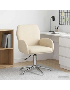Sedia da scrivania girevole 54 x 58 x 90 cm Crema Tessuto