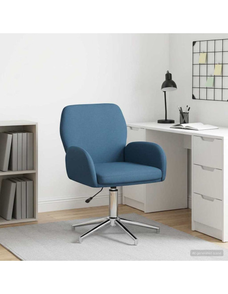 Sedia da scrivania girevole 54 x 58 x 90 cm Blu Tessuto