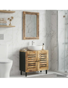 Set di Armadi da Bagno 2 pz Naturale 62 x 33 x 58 cm