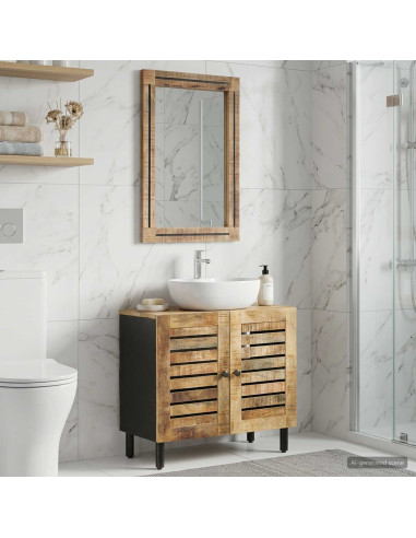 Set di Armadi da Bagno 2 pz Naturale 62 x 33 x 58 cm