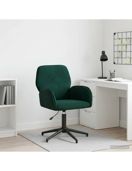 Sedia da scrivania girevole 54 x 55 x 90 cm Verde Scuro Velluto