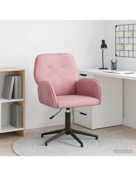 Sedia da scrivania girevole 54 x 55 x 90 cm Rosa Velluto