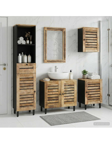 Set di Armadi da Bagno 5 pz Naturale 38 x 33 x 160 cm