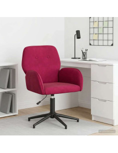 Sedia da scrivania girevole 54 x 55 x 90 cm Rosso Vino Velluto