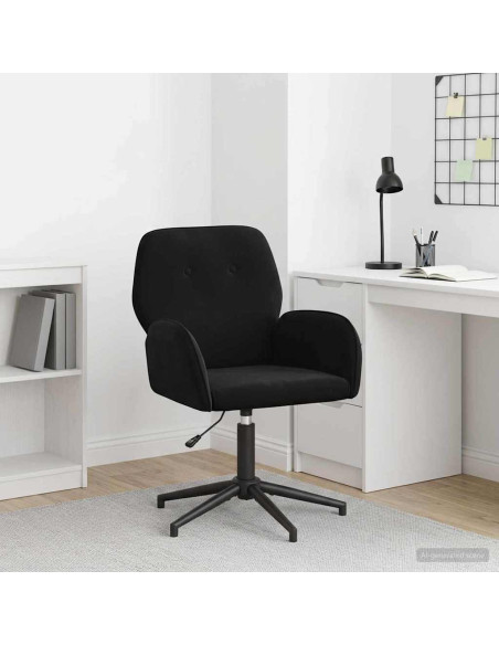 Sedia da scrivania girevole 54 x 55 x 90 cm Nero Velluto