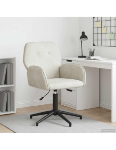 Sedia da scrivania girevole 54 x 55 x 90 cm Crema Velluto