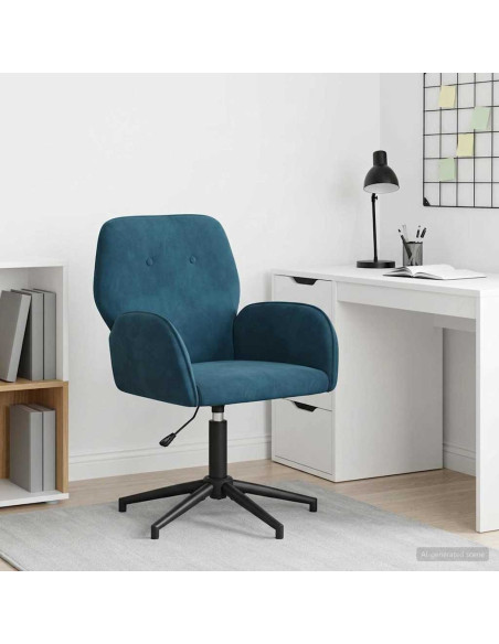 Sedia da scrivania girevole 54 x 55 x 90 cm Blu Velluto