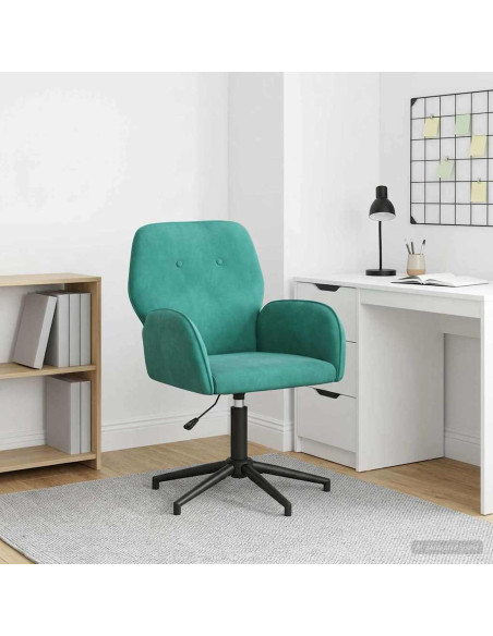 Sedia da scrivania girevole 54 x 55 x 90 cm Turchese Velluto