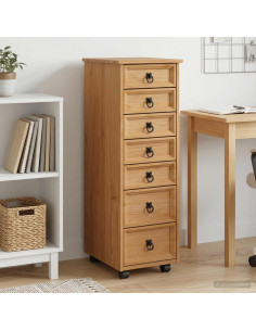 Armadietto Rotolante con Cassetti CORONA Marrone Miele