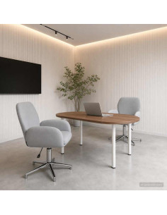 Sedie da scrivania girevoli 2 pz 54 x 58 x 90 cm Grigio Chiaro