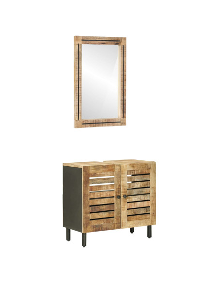 Set di Armadi da Bagno 2 pz Naturale 62 x 33 x 58 cm