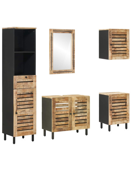 Set di Armadi da Bagno 5 pz Naturale 38 x 33 x 160 cm