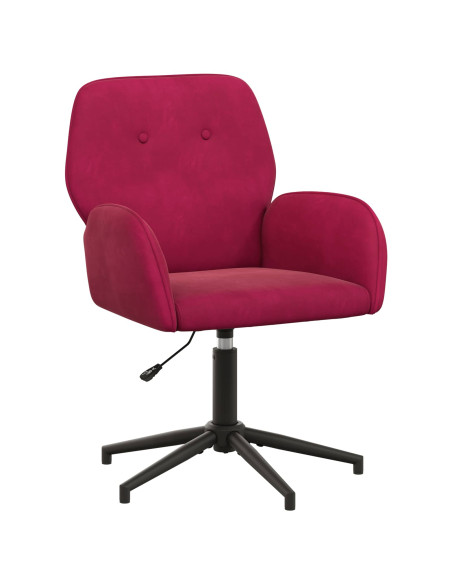 Sedia da scrivania girevole 54 x 55 x 90 cm Rosso Vino Velluto