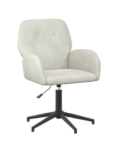 Sedia da scrivania girevole 54 x 55 x 90 cm Crema Velluto 2