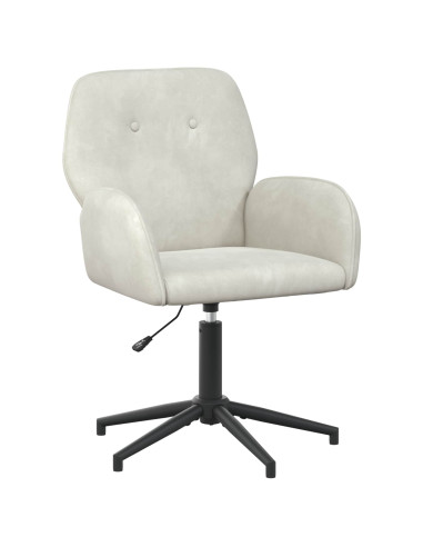 Sedia da scrivania girevole 54 x 55 x 90 cm Crema Velluto