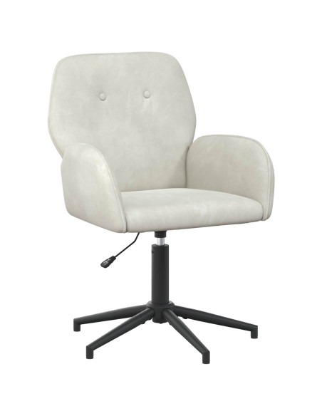 Sedia da scrivania girevole 54 x 55 x 90 cm Crema Velluto