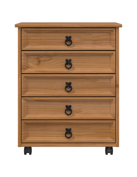 Armadietto Rotolante con Cassetti CORONA Marrone Miele