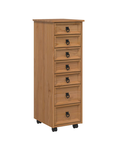 Armadietto Rotolante con Cassetti CORONA Marrone Miele
