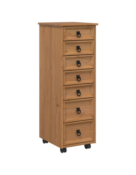 Armadietto Rotolante con Cassetti CORONA Marrone Miele