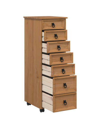 Armadietto Rotolante con Cassetti CORONA Marrone Miele