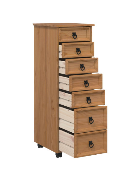 Armadietto Rotolante con Cassetti CORONA Marrone Miele