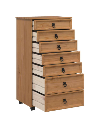 Armadietto Rotolante con Cassetti CORONA Marrone Miele