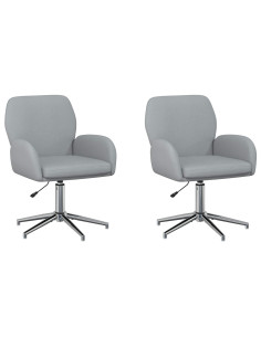 Sedie da scrivania girevoli 2 pz 54 x 58 x 90 cm Grigio Chiaro 2