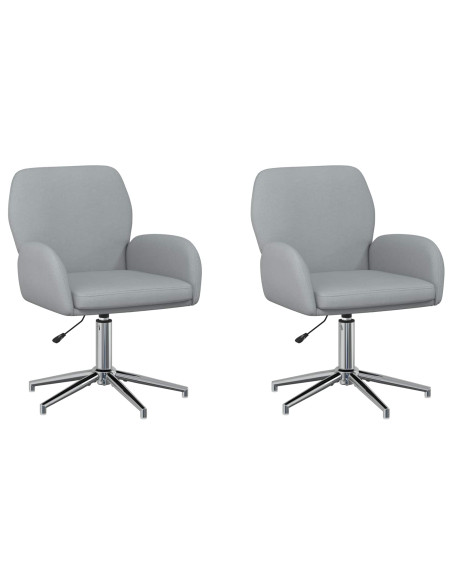Sedie da scrivania girevoli 2 pz 54 x 58 x 90 cm Grigio Chiaro