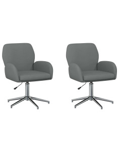 Sedie da scrivania girevoli 2 pz 54 x 58 x 90 cm Grigio Scuro 2